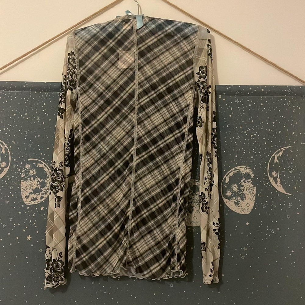 🌙FREE PEOPLE Chloe Printed Mesh Top / Black Combo🌙 - Picture 7 of 9